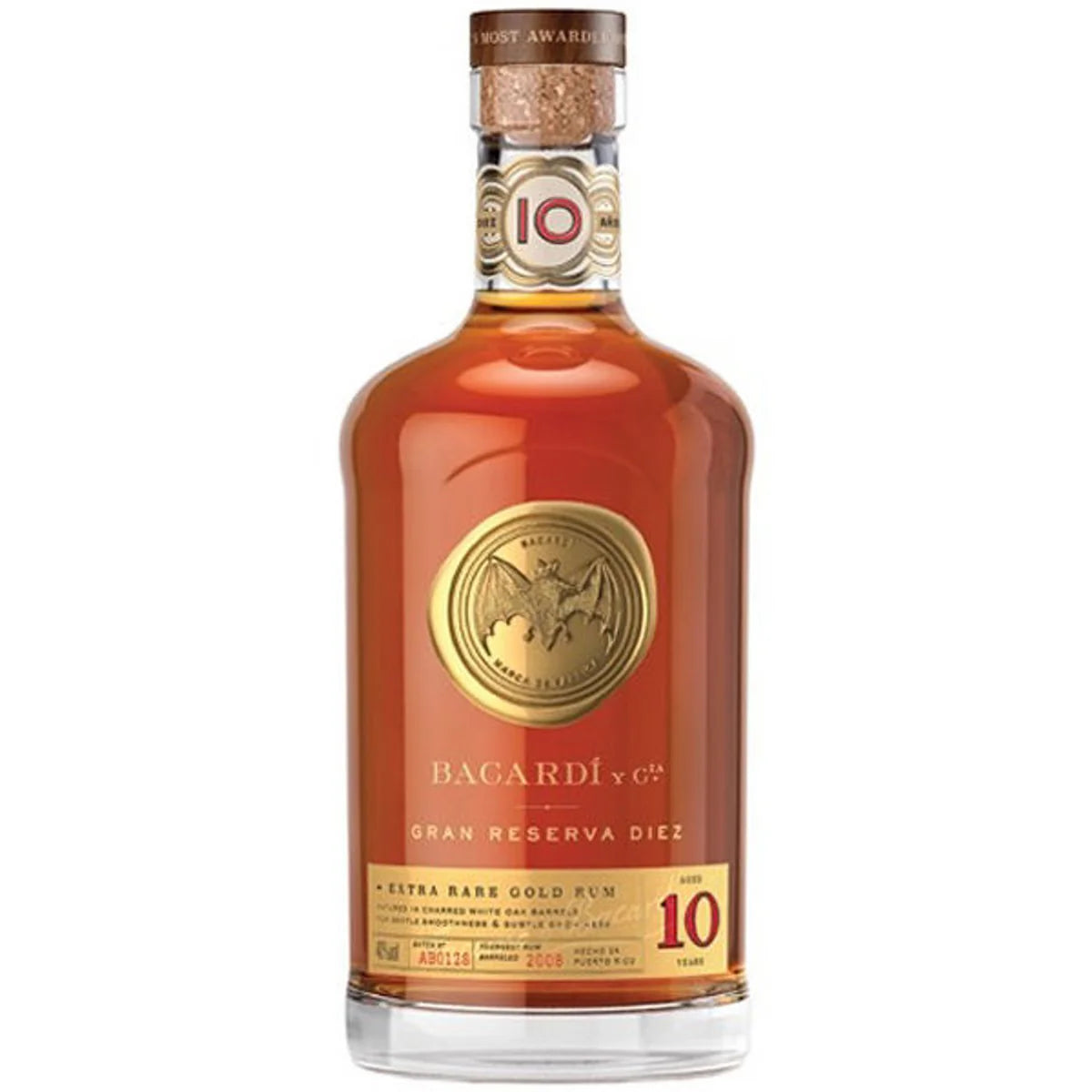 BACARDI GRAN RESERVA DIEZ 10 YEARS OLD RUM 750ML - PEECEE Liquor