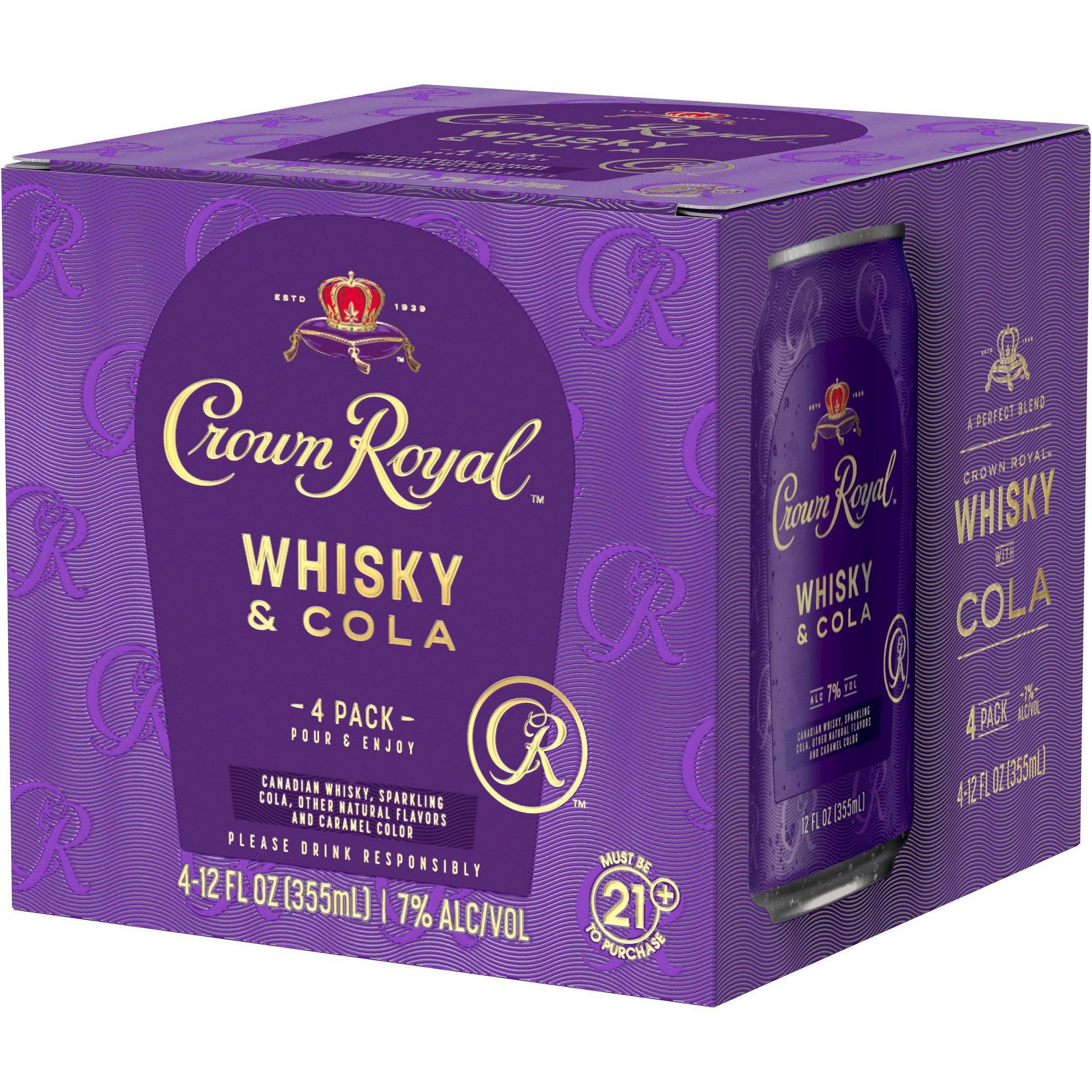 CROWN ROYAL WHISKY & COLA 4 PACK - PEECEE Liquor