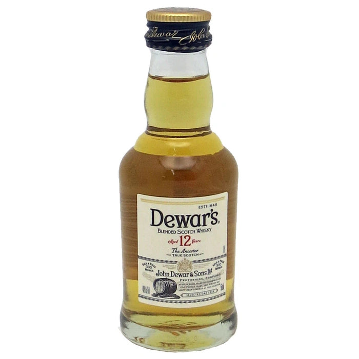 DEWARS 12 YEARS OLD BLENDED SCOTCH WHISKEY 50ML - PEECEE Liquor