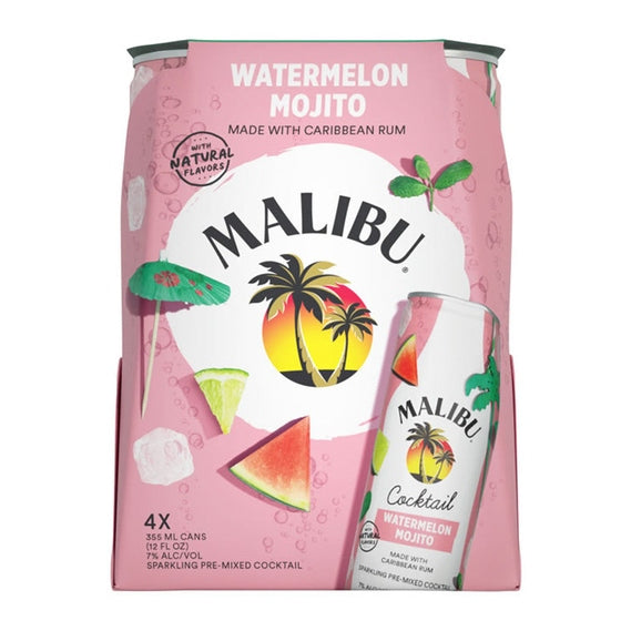 MALIBU WATERMELON MOJITO 4 PACK - PEECEE Liquor