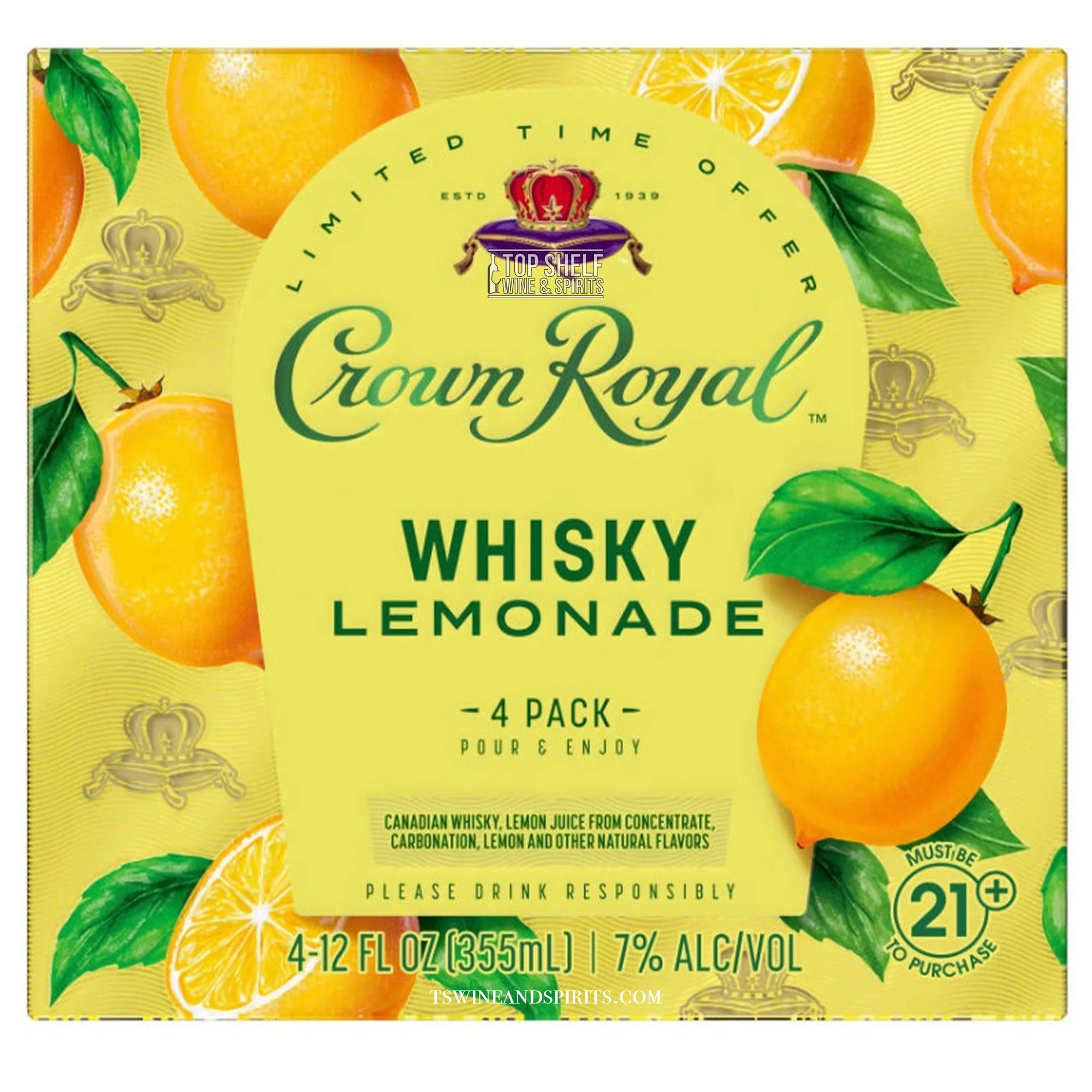 CROWN ROYAL LEMONADE 4 PACK CAN - PEECEE Liquor