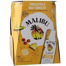 MALIBU PINEAPPLE RUM 4 PACK CAN - PEECEE Liquor