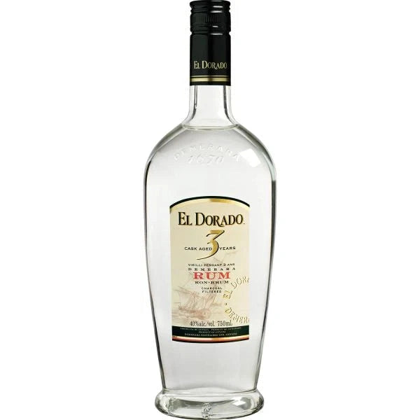 EL DORADO 3 YEARS OLD CASK AGED WHITE RUM 750ML - PEECEE Liquor