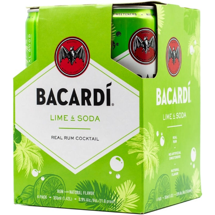 BACARDI LIME SODA 4 PACK 355ML - PEECEE Liquor