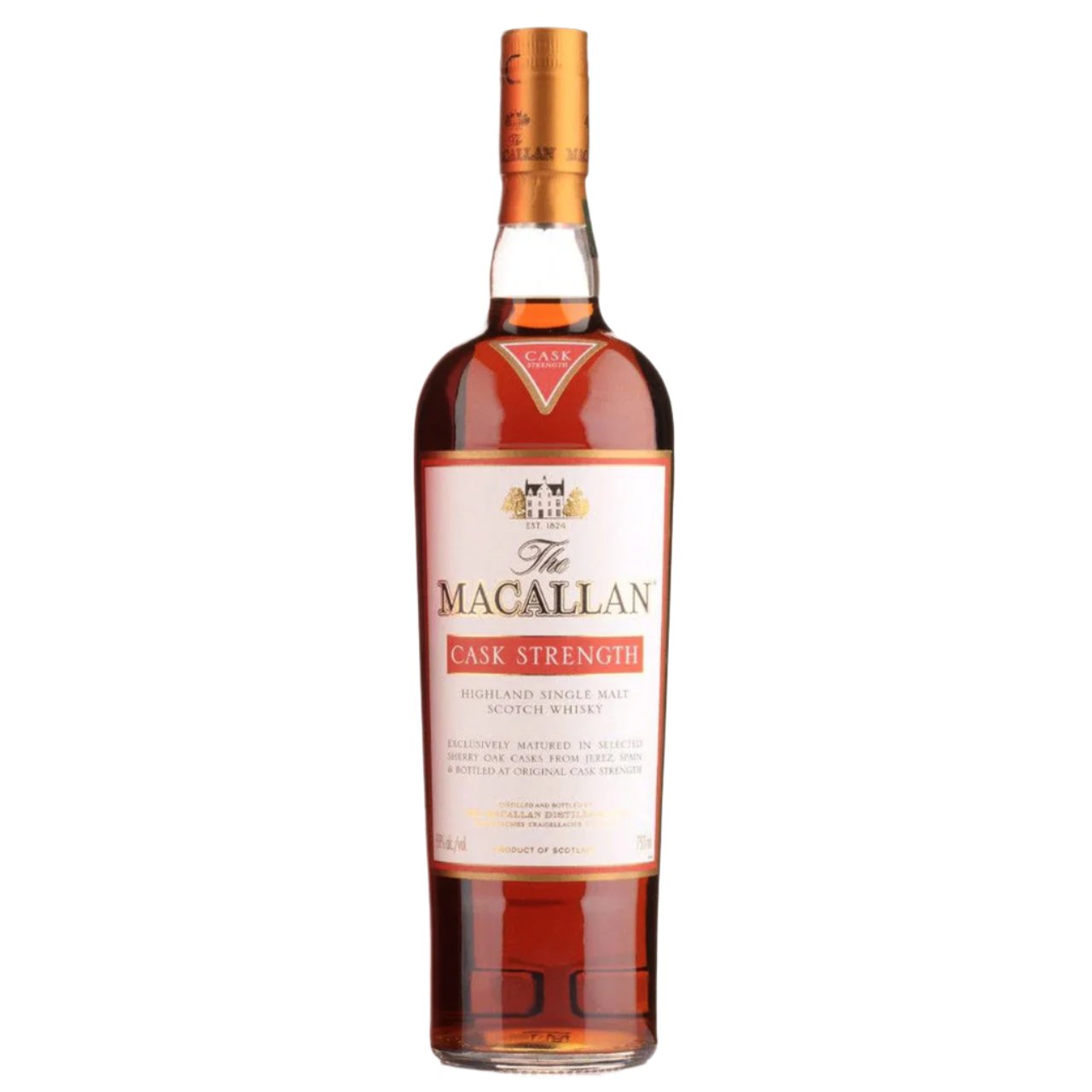 MACALLAN CASK STRENGTH HIGHLAND SINGLE MALT SCOTCH WHISKEY 750ML - PEECEE Liquor